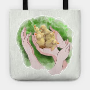 手捧鸭子 holding duck Tote