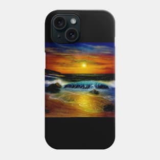 Sunset seascape ocean painting Phone Case