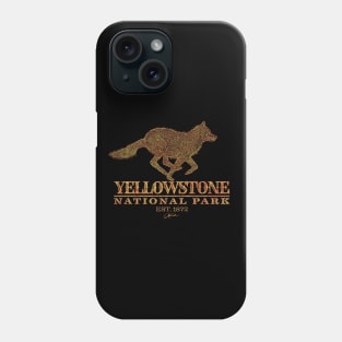 Yellowstone National Park Running Wolf Phone Case