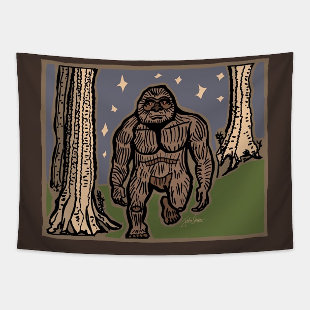 Strolling Sasquatch Tapestry by JSnipe