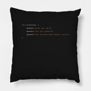 Never Gonna Give You Up  3 Lines Color Pillow