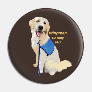 Wingman Golden Retriever Pin