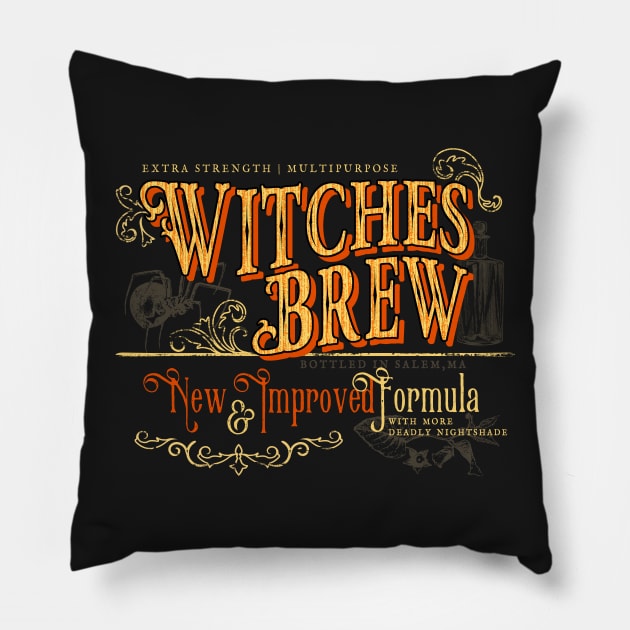 Halloween Witches Brew Pillow by Emily Collins