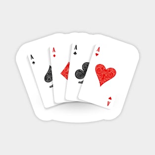 Four aces playing cards Magnet