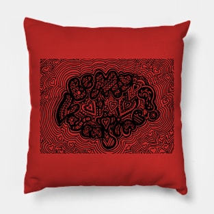 Be My Valentine Aussie Tangle Black & White Pillow