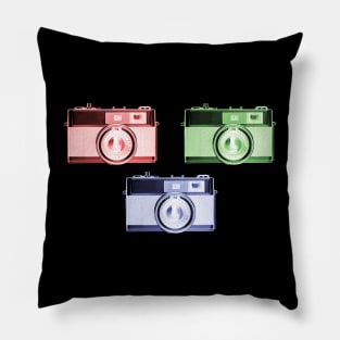 RGB - Triple Vintage 1960s Rangefinder Cameras Pillow