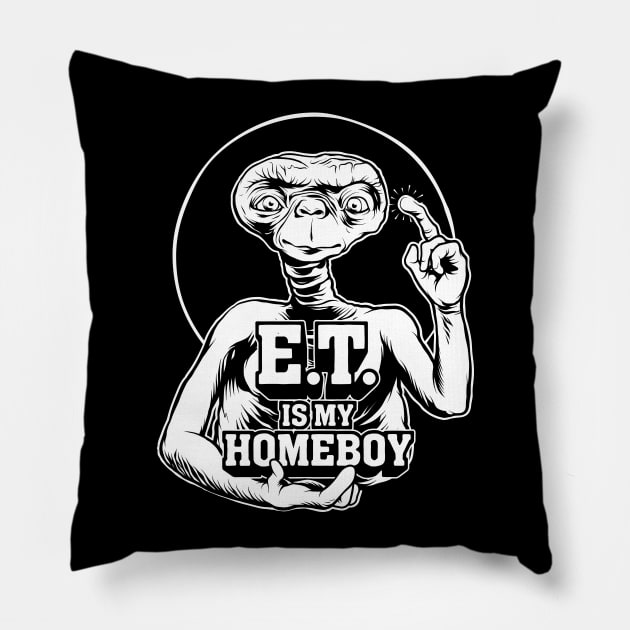 E.T. is my Homeboy - Dark Colors Pillow by scumbugg