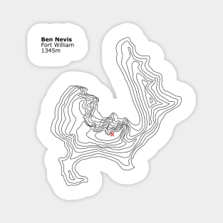 Ben Nevis Mountain Contours Magnet