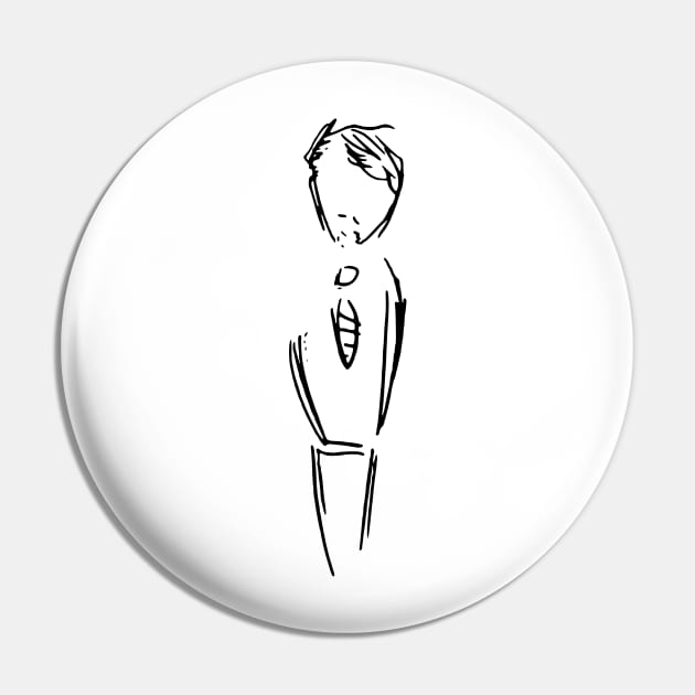 Sad Man in Suit Pin by xam