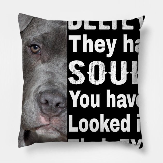 Soul Pitbull I Love Pitbull Gift For Dog Lover Pillow by OriginalGiftsIdeas