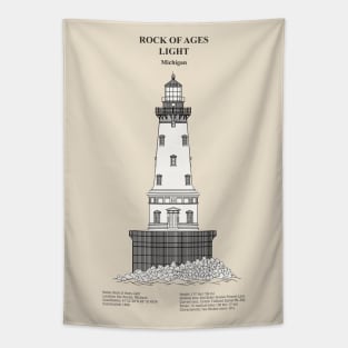 Rock of Ages Light Lighthouse - Michigan - SBDpng Tapestry