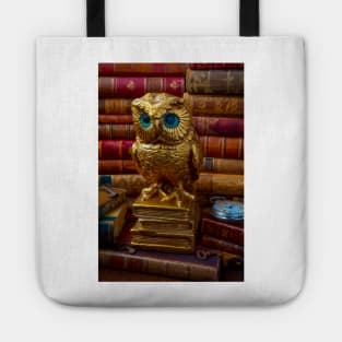 Golden Owl And Old Books Tote