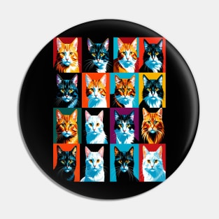 Pop Art Cat Portraits Pin