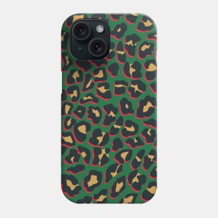 Leopard Print Spots in Green, Orange and Red Phone Case