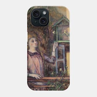 Girl with Birdcage by Paul Cezanne Phone Case