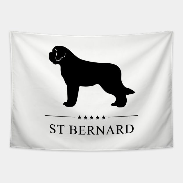 St Bernard Black Silhouette Tapestry by millersye