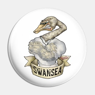 Swansea Swan Mascot Pin