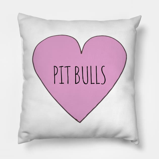 Love Pit Bulls Pillow by wanungara