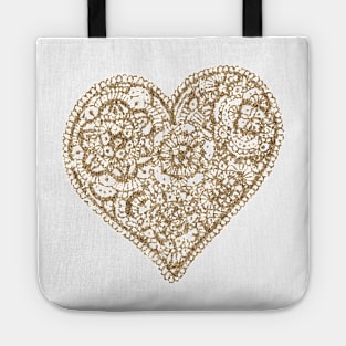 Golden sparkling heart Tote