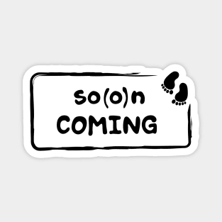 Soon coming & gender revealing pregnancy announcement Magnet