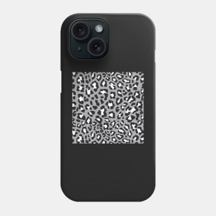 Grey, Black, and White Leopard Print Phone Case