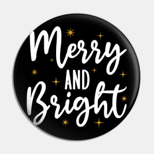 Merry And Bright Christmas Women Girls Kids Toddlers Cute Pin