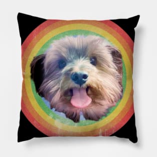 VINTAGE YORKIE RAINBOW Pillow