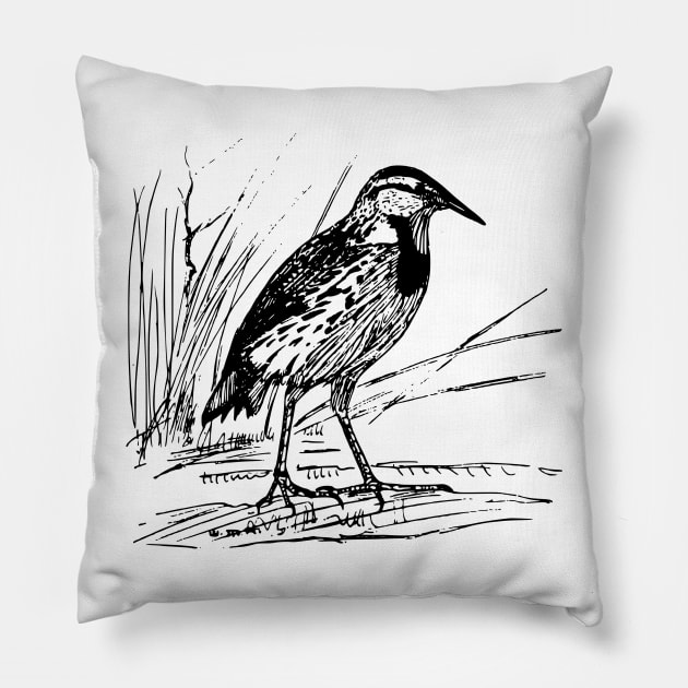 Englischstarling Pillow by linesdesigns