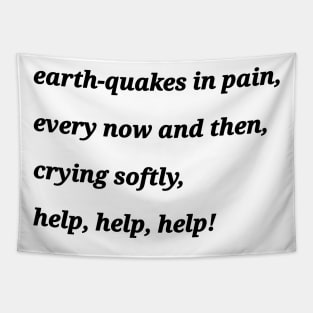 Earthquake - poetry on products Tapestry