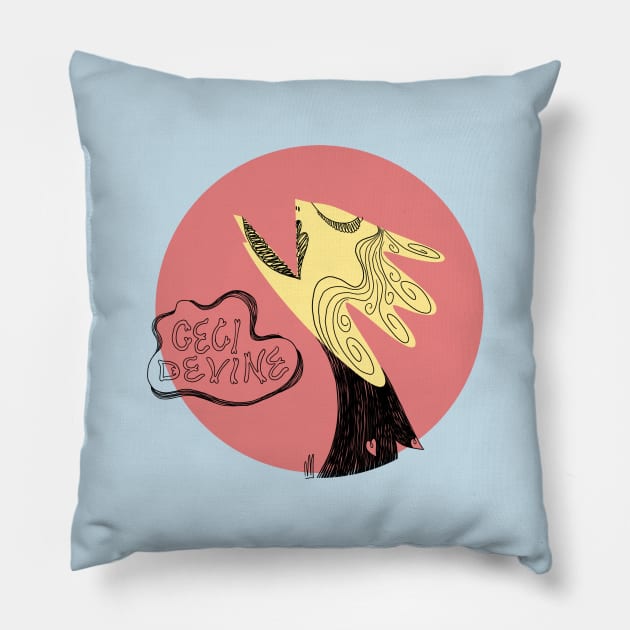 Miss Ceci Devine Pillow by EgoBazaar