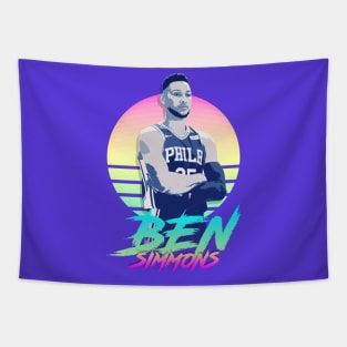 Ben Simmons Retro Futuristic Aesthetic Tapestry