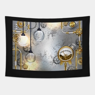 Industrial Background with Manometer and Electric Lamp Tapestry