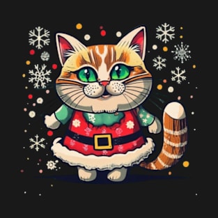 Very Cute Christmas Kitty T-Shirt