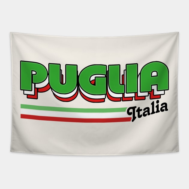 Puglia, Italia /// Retro Typography Design Tapestry by DankFutura