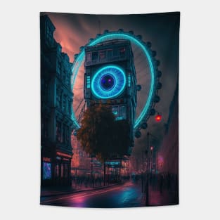 London Eye London Cyberpunk Tapestry