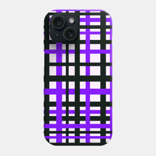 Interlocking Stripes Black White Purple Phone Case