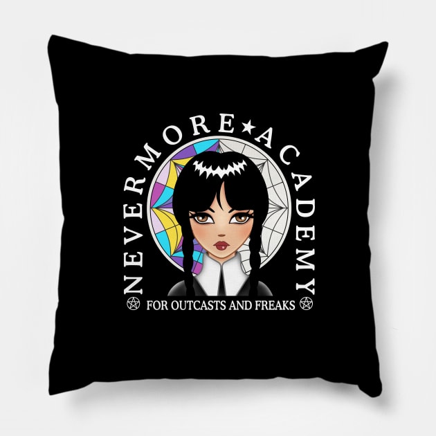 Nevermore Academy Wednesday Pillow by Gothic Rose