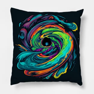 Space, the Swirling Rainbow Pillow