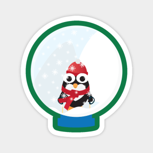 Snow Globe With Cute Penguin Magnet