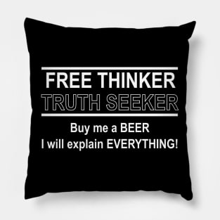 BEER for Free Thinkers Pillow