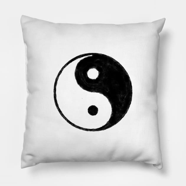 YING-YANG SYMBOL IN OIL Pillow by jcnenm