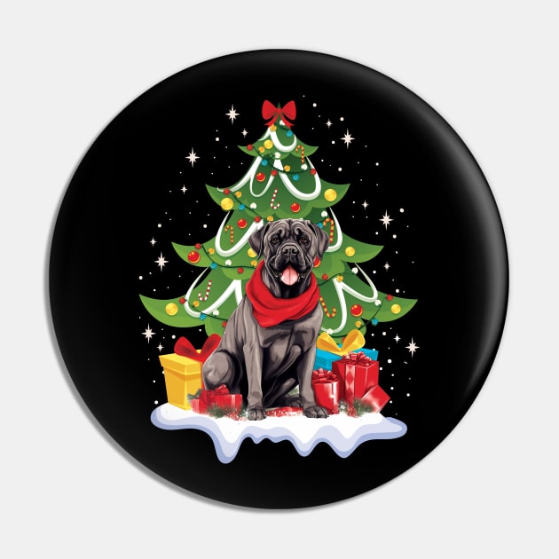 Merry Christmas Tree With Cane Corso Dog Pin by myreed