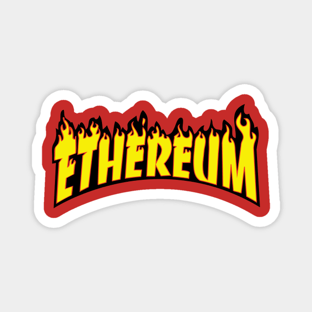 Ethereum in Flames Magnet by fuseleven