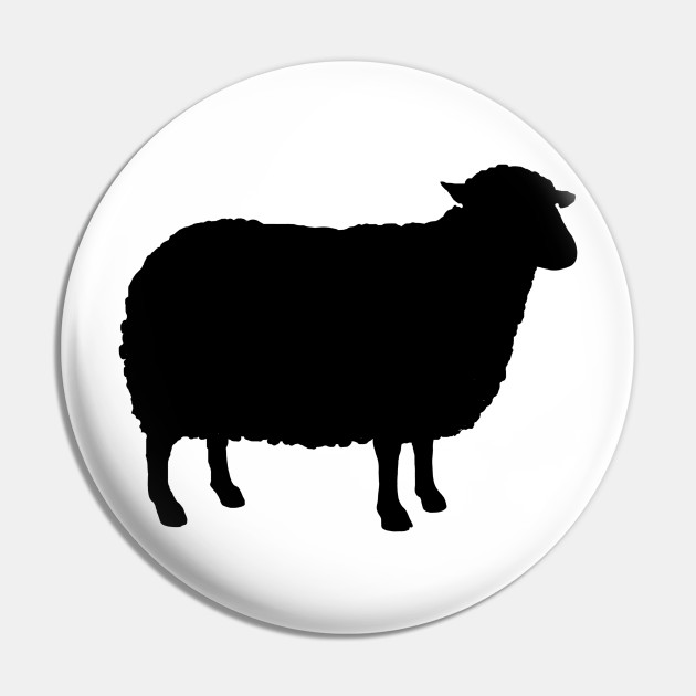 black sheep silhouette s sheep pin teepublic black sheep silhouette s