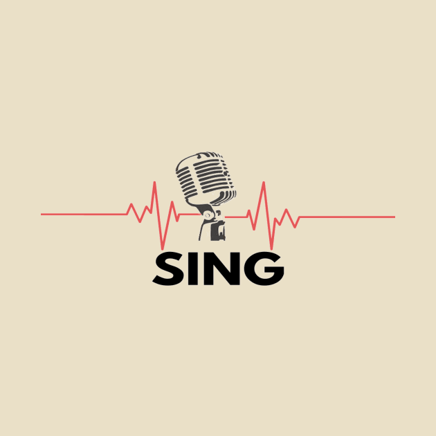 Sing Microphone heartbeat Singer by Musician Gifts