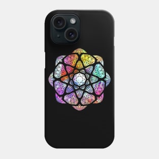 Rainbow Prismatic Crystal Mandala - Silhouette Phone Case