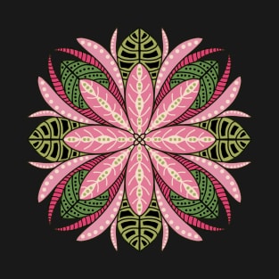 Lotus Flower on Maroon Background T-Shirt