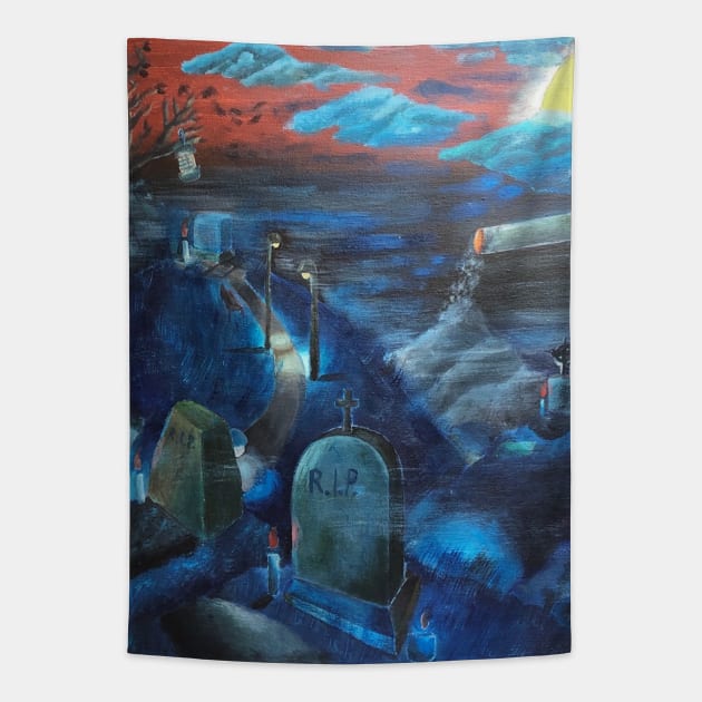 Smoker's Cemetery Tapestry by ManolitoAguirre1990