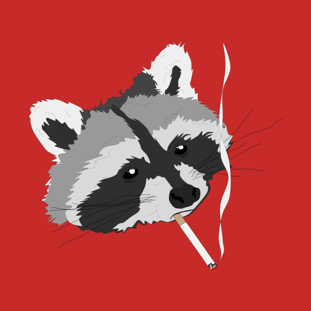 Raccoon Smoking by Art-O-Rama