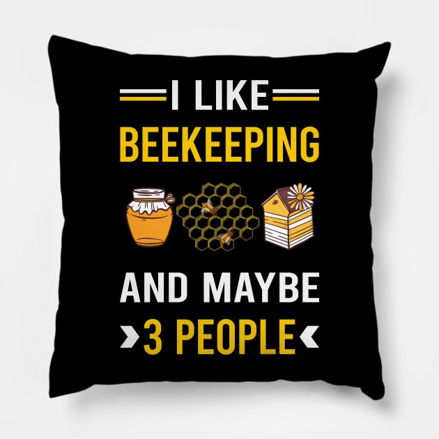 3 People Beekeeping Beekeeper Apiculture Pillow by Bourguignon Aror